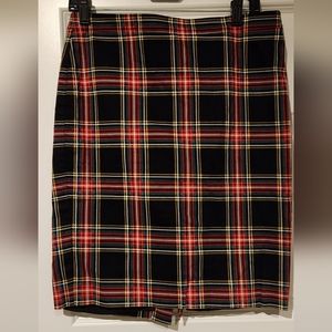 J Crew Plaid Pencil Skirt Sz6